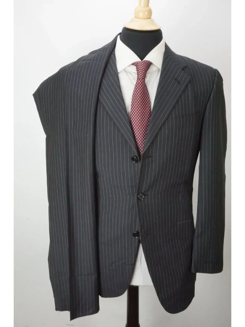 Burberry London Blue Striped Silk Blend 2 Pc Suit Jacket Pants 46R EU BRAND NEW